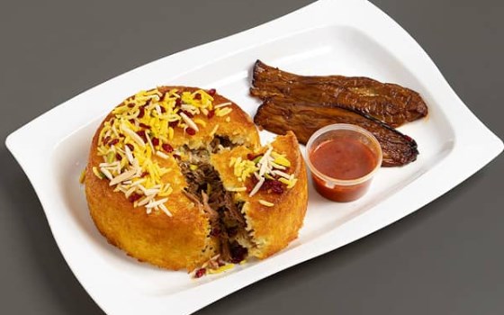 ته چین گوشت و بادمجان